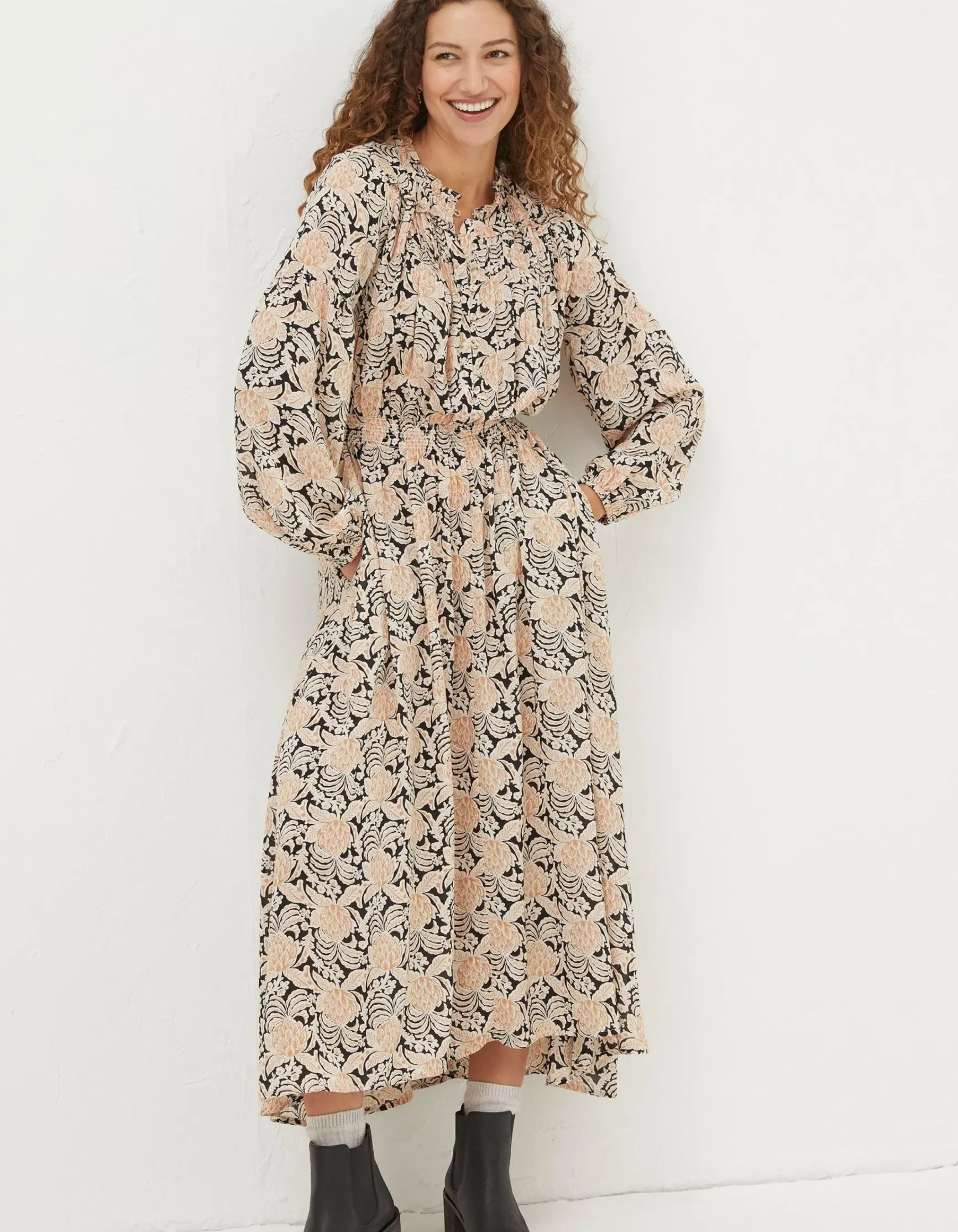 FatFace Beth Damask Floral Maxi Dress|Women Dresses