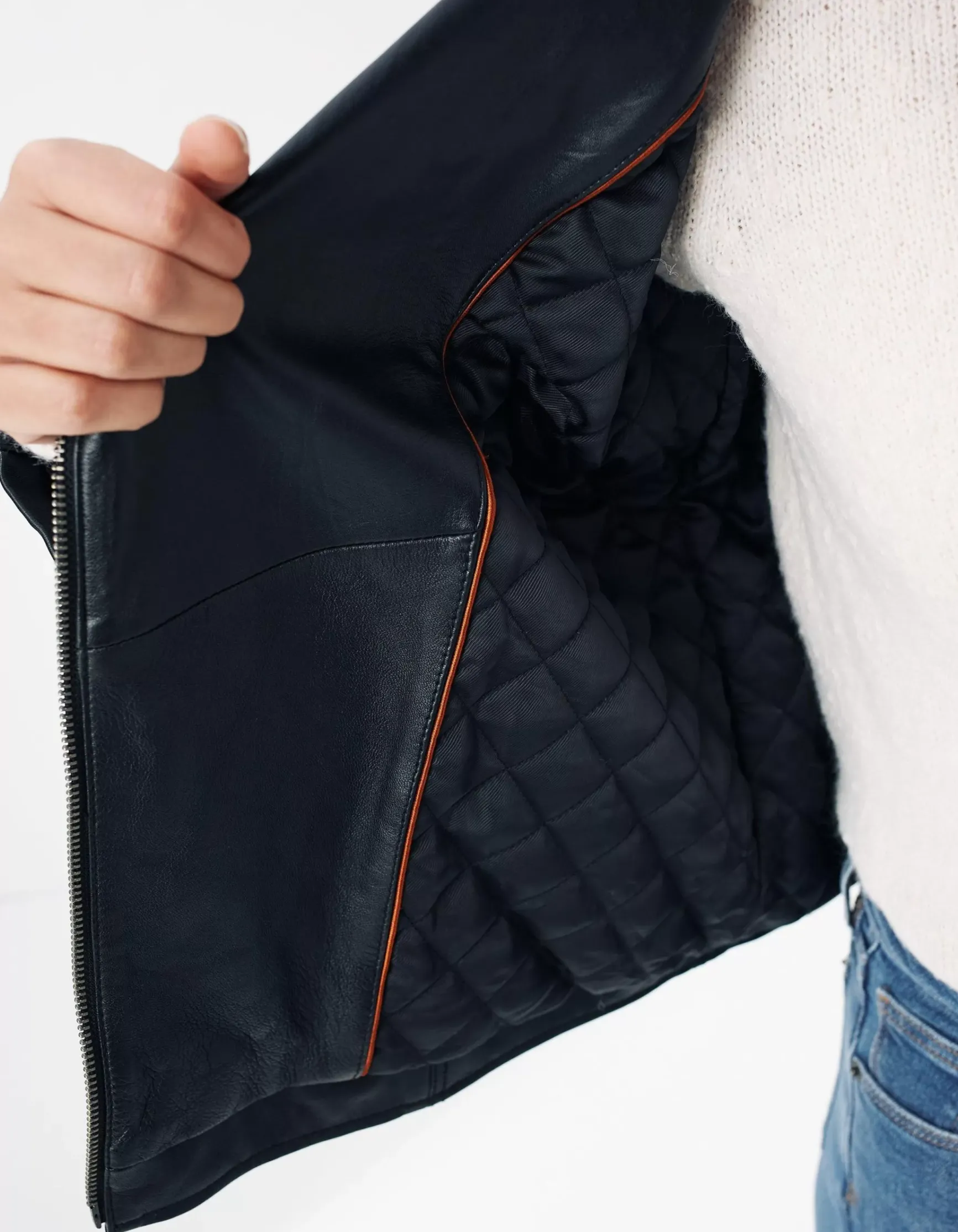 FatFace Bethany Biker Leather Jacket|Women Coats & Jackets