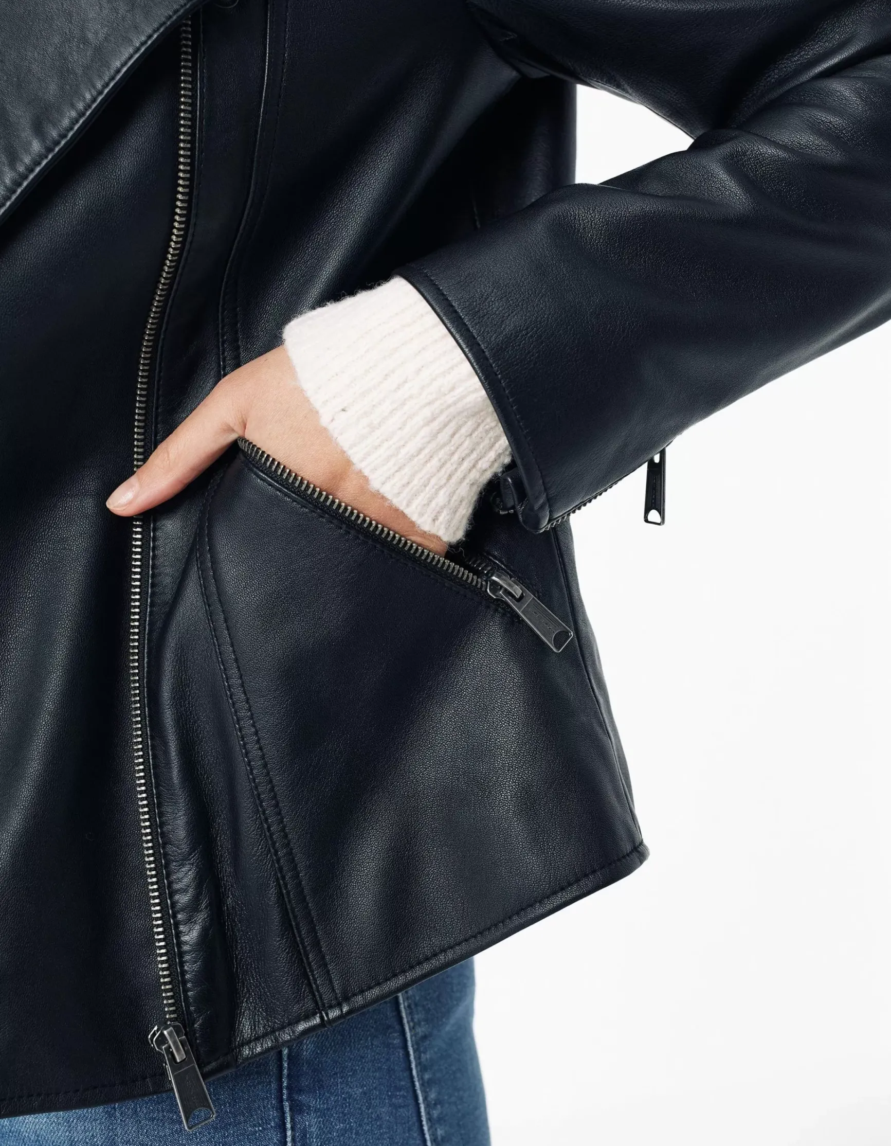 FatFace Bethany Biker Leather Jacket|Women Coats & Jackets