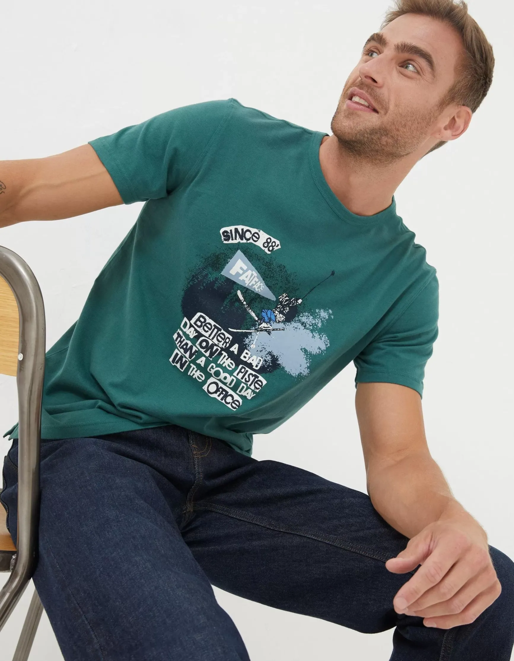 FatFace Better A Bad Day Ski T Shirt|Men View All