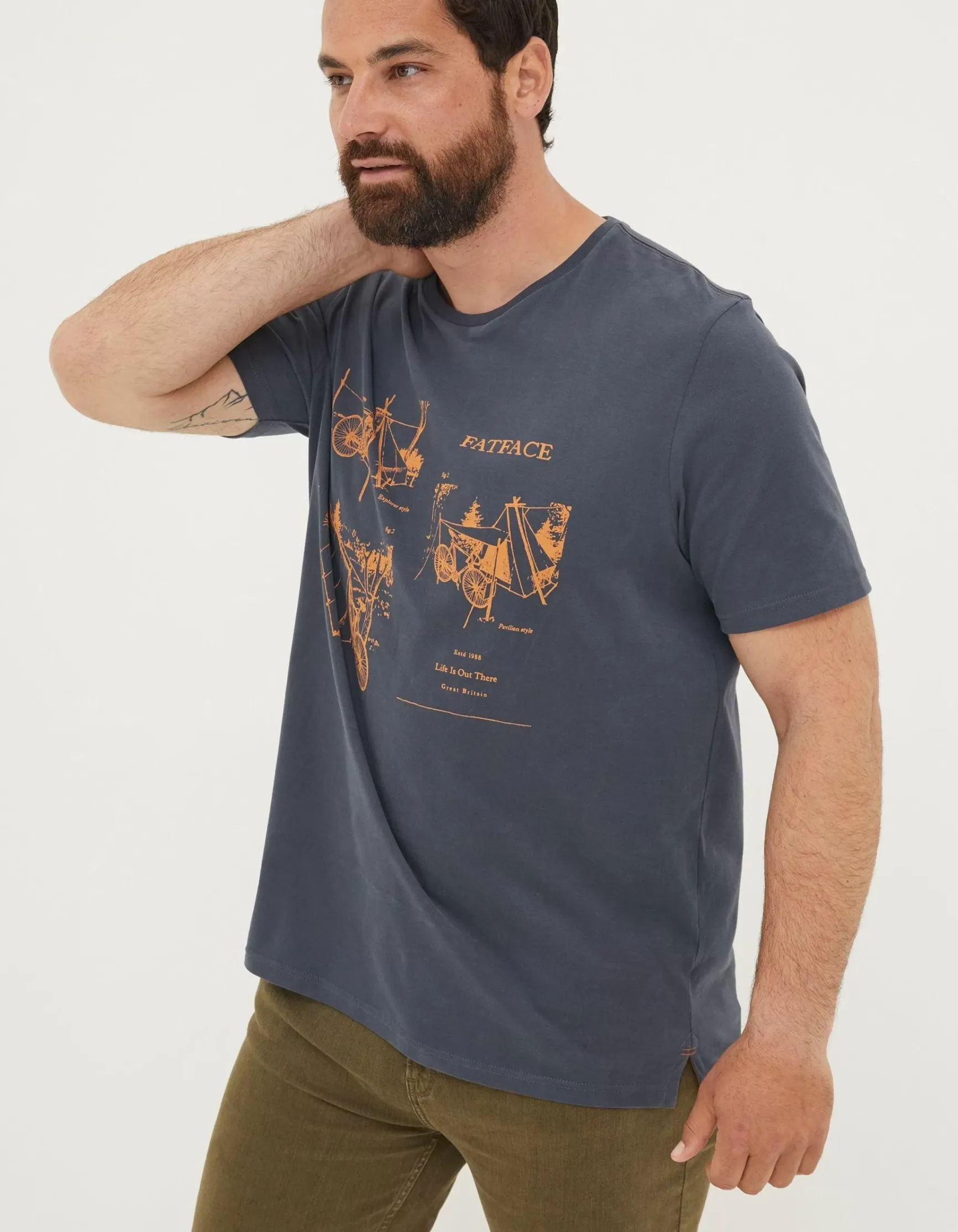 FatFace Bike In Tents T-Shirt|Men T-Shirts