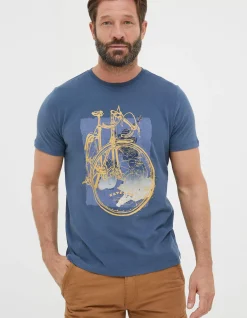 FatFace Bike Map T-Shirt|Men T-Shirts