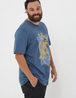 FatFace Bike Map T-Shirt|Men T-Shirts