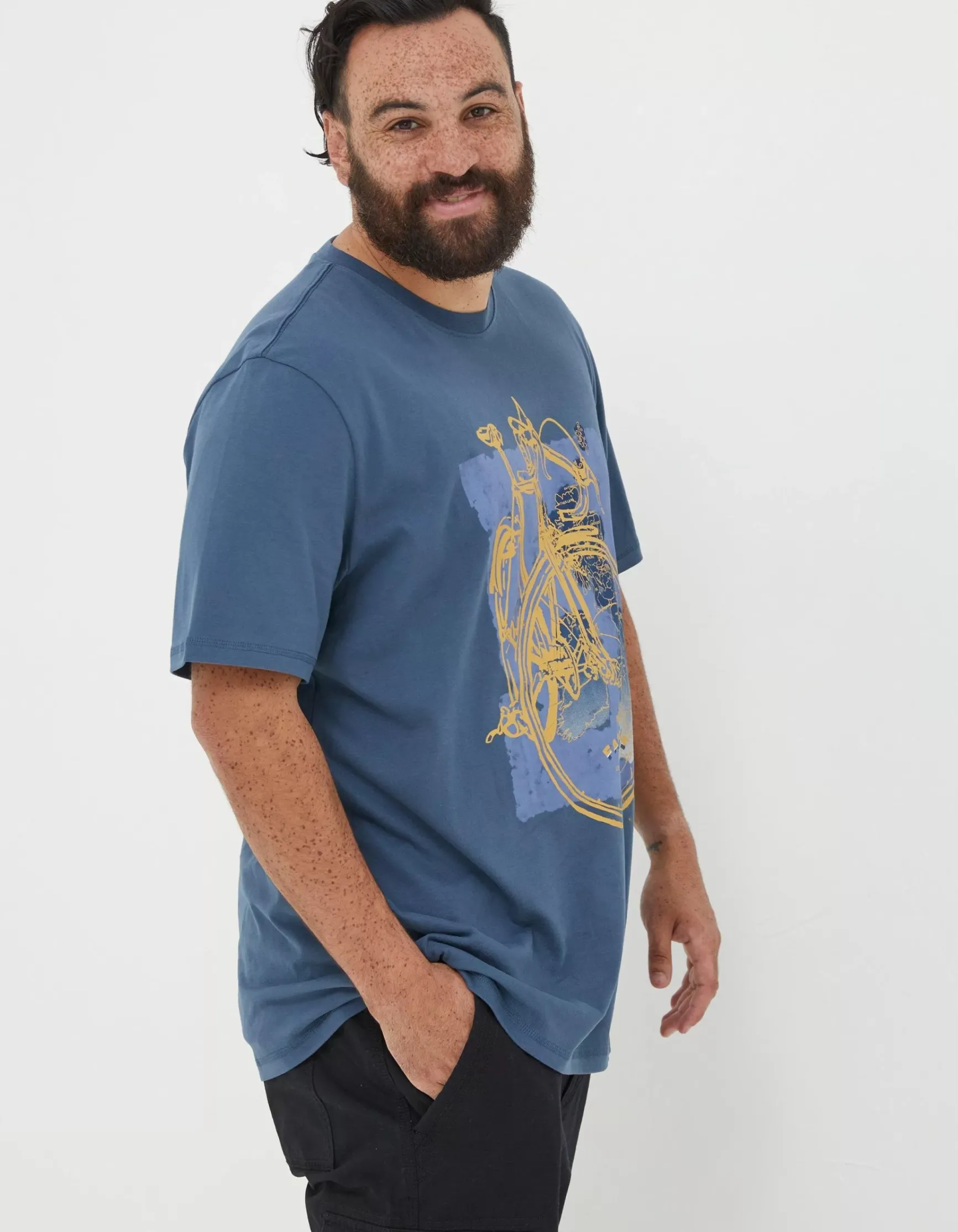 FatFace Bike Map T-Shirt|Men T-Shirts