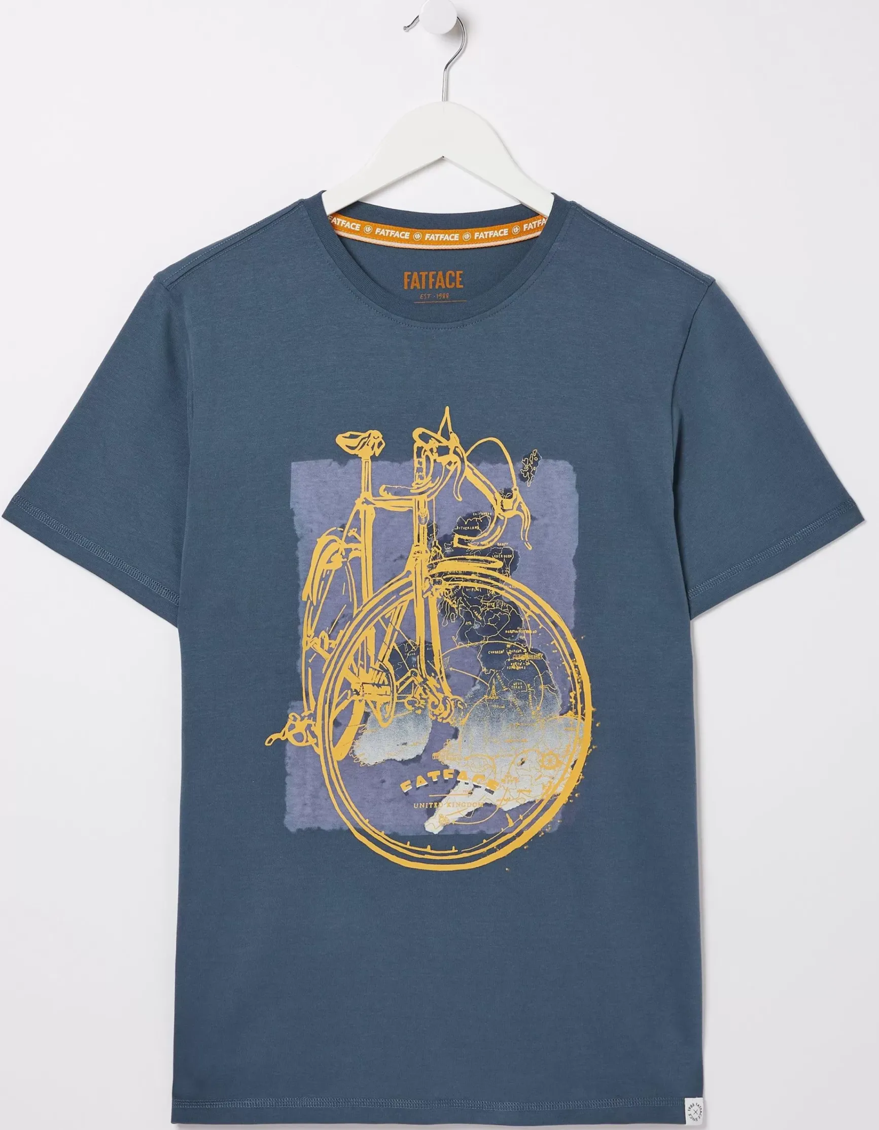 FatFace Bike Map T-Shirt|Men T-Shirts