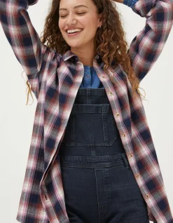 FatFace Billie Longline Check Shirt|Women Shirts & Blouses