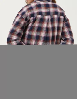 FatFace Billie Longline Check Shirt|Women Shirts & Blouses
