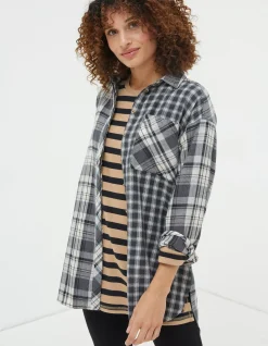 FatFace Billie Longline Check Shirt|Women Shirts & Blouses