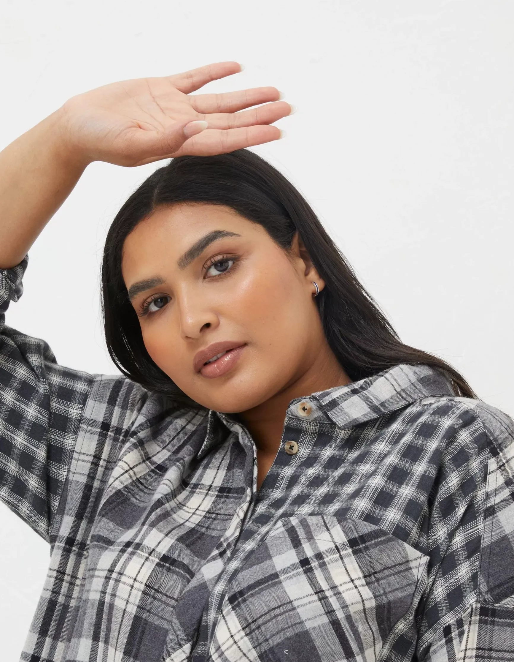 FatFace Billie Longline Check Shirt|Women Shirts & Blouses