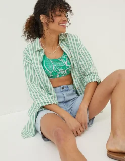 FatFace Billie Stripe Longline Shirt|Women Shirts & Blouses