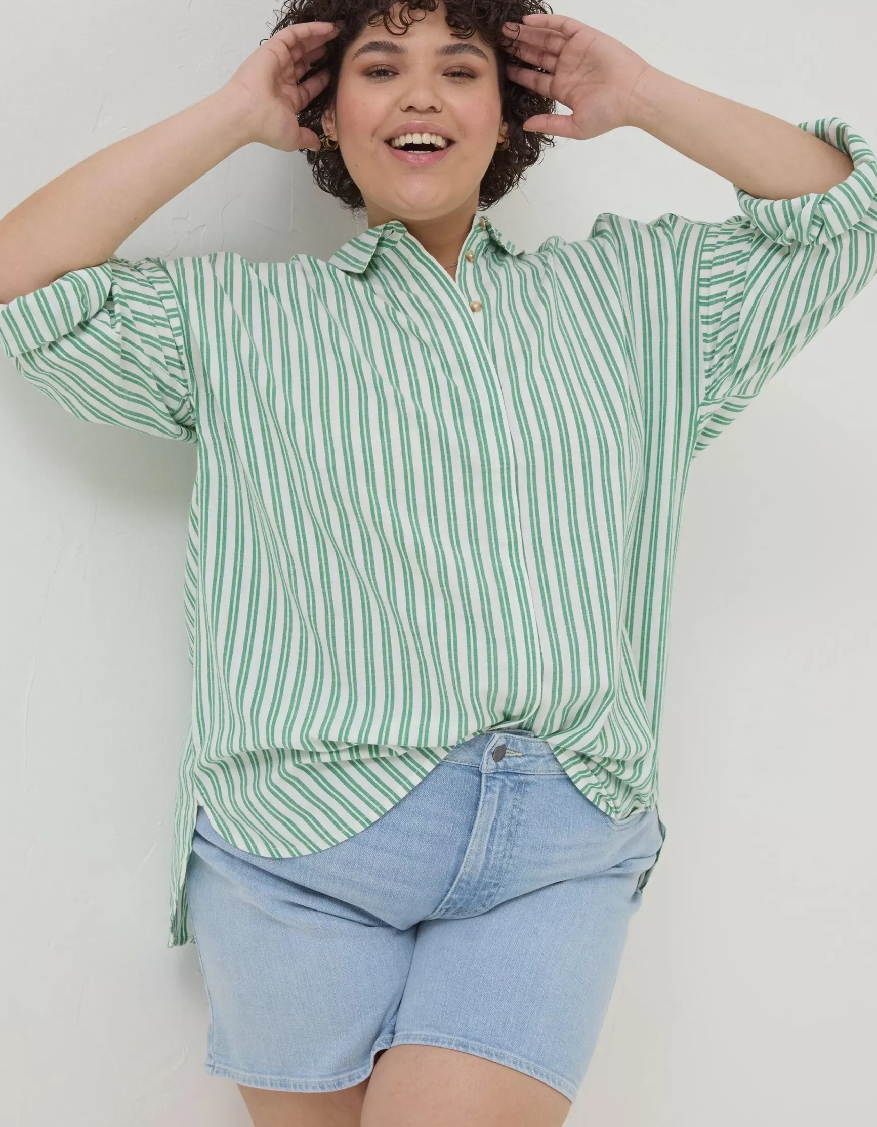 FatFace Billie Stripe Longline Shirt|Women Shirts & Blouses