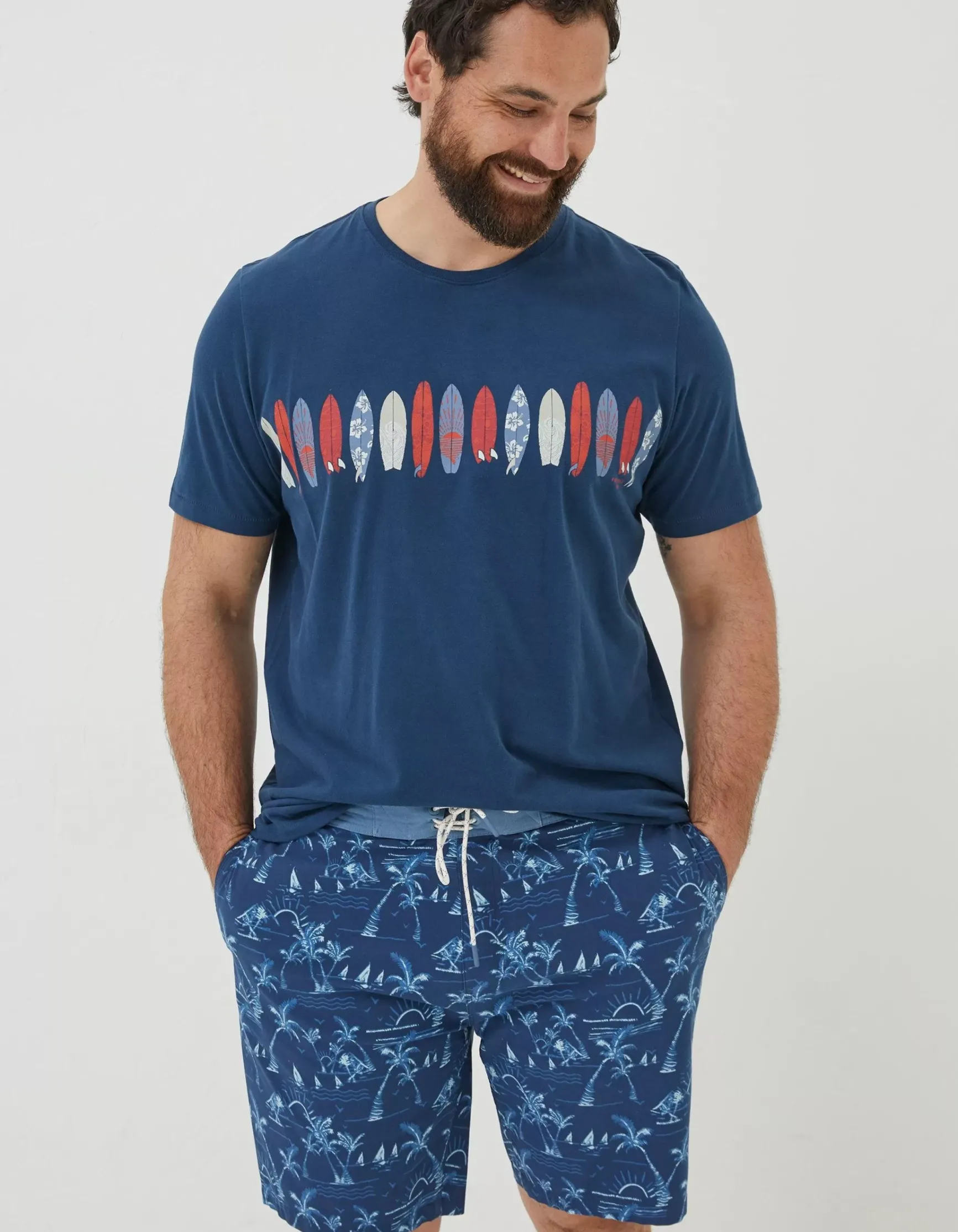 FatFace Board Line Up T-Shirt|Men T-Shirts