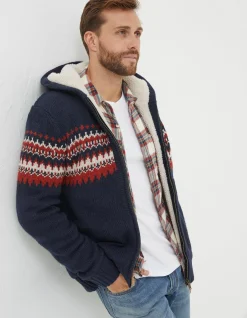 FatFace Borg Lined Fairisle Hoodie|Men View All