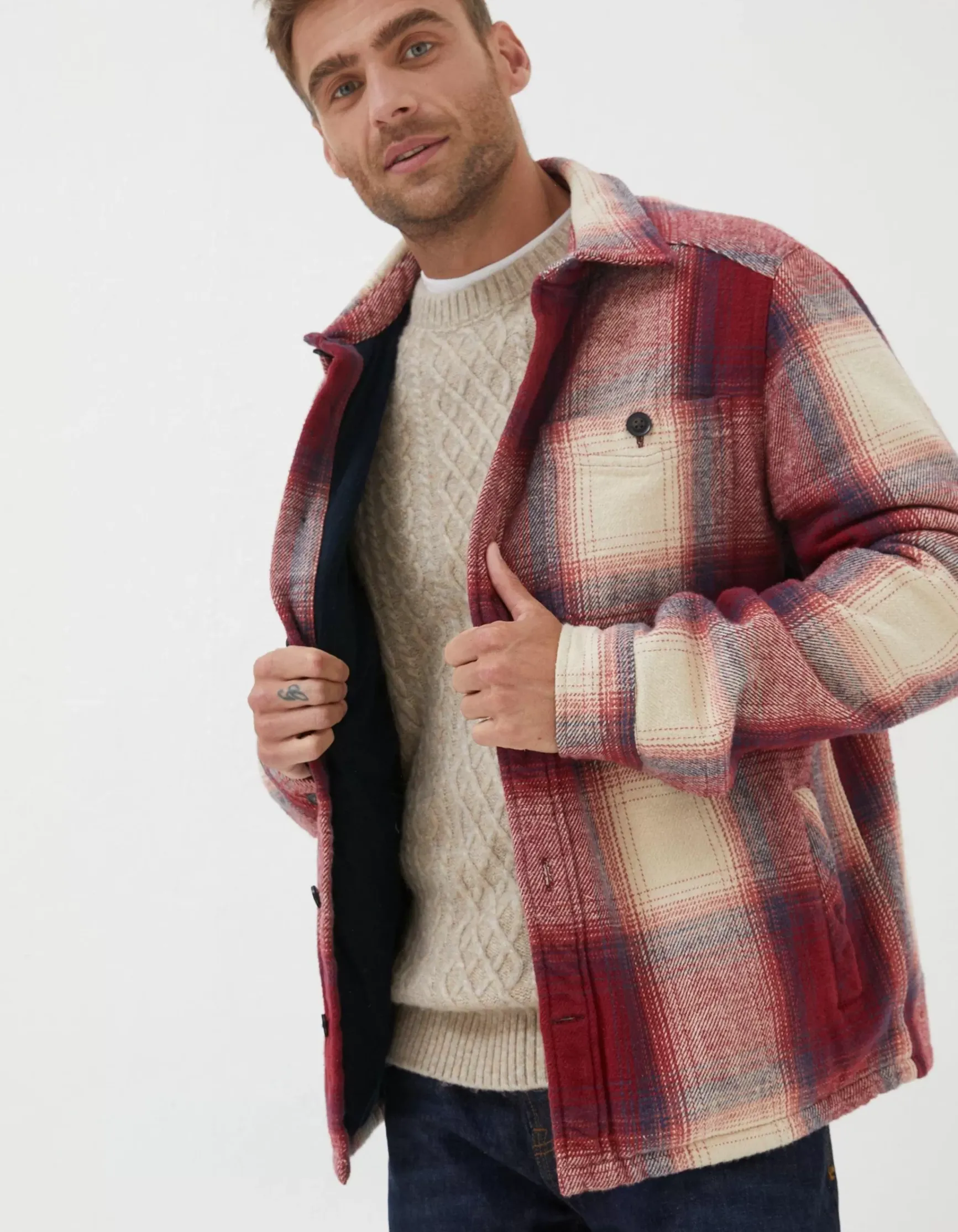FatFace Boulby Check Overshirt|Men View All