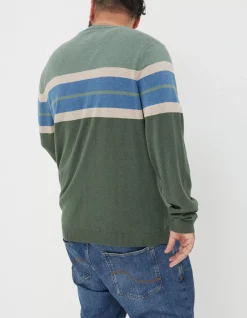 FatFace Braunton Chest Stripe Crew Jumper|Men Knitwear