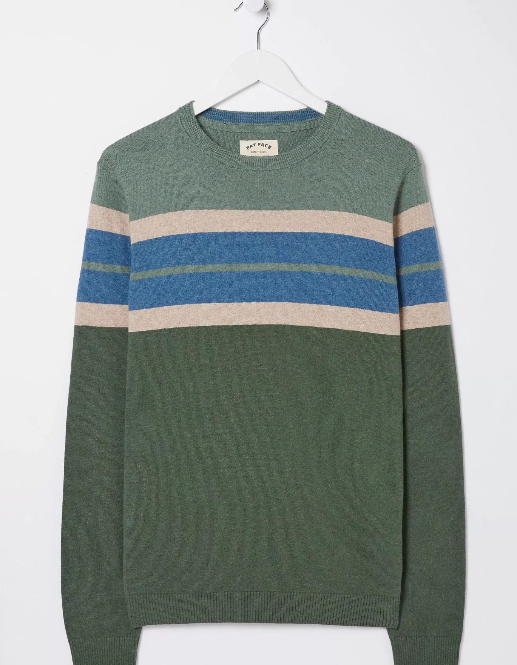 FatFace Braunton Chest Stripe Crew Jumper|Men Knitwear