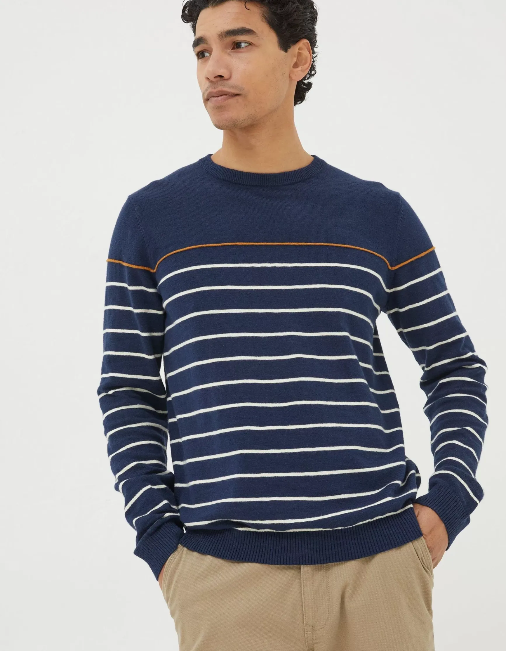 FatFace Braunton Stripe Crew Jumper|Men View All