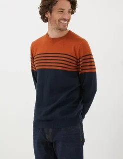 FatFace Braunton Stripe Crew Jumper|Men Knitwear