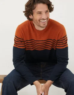 FatFace Braunton Stripe Crew Jumper|Men Knitwear