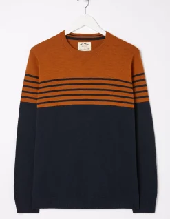 FatFace Braunton Stripe Crew Jumper|Men Knitwear