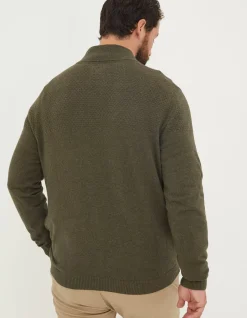 FatFace Braunton Textured Half Neck|Men Knitwear