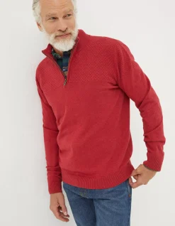 FatFace Braunton Textured Half Neck|Men Knitwear