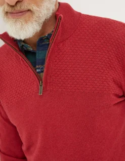 FatFace Braunton Textured Half Neck|Men Knitwear