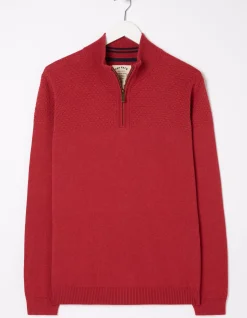 FatFace Braunton Textured Half Neck|Men Knitwear