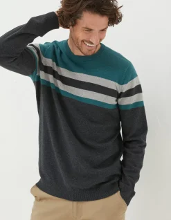 FatFace Braunton Yoke Stripe Jumper|Men Knitwear