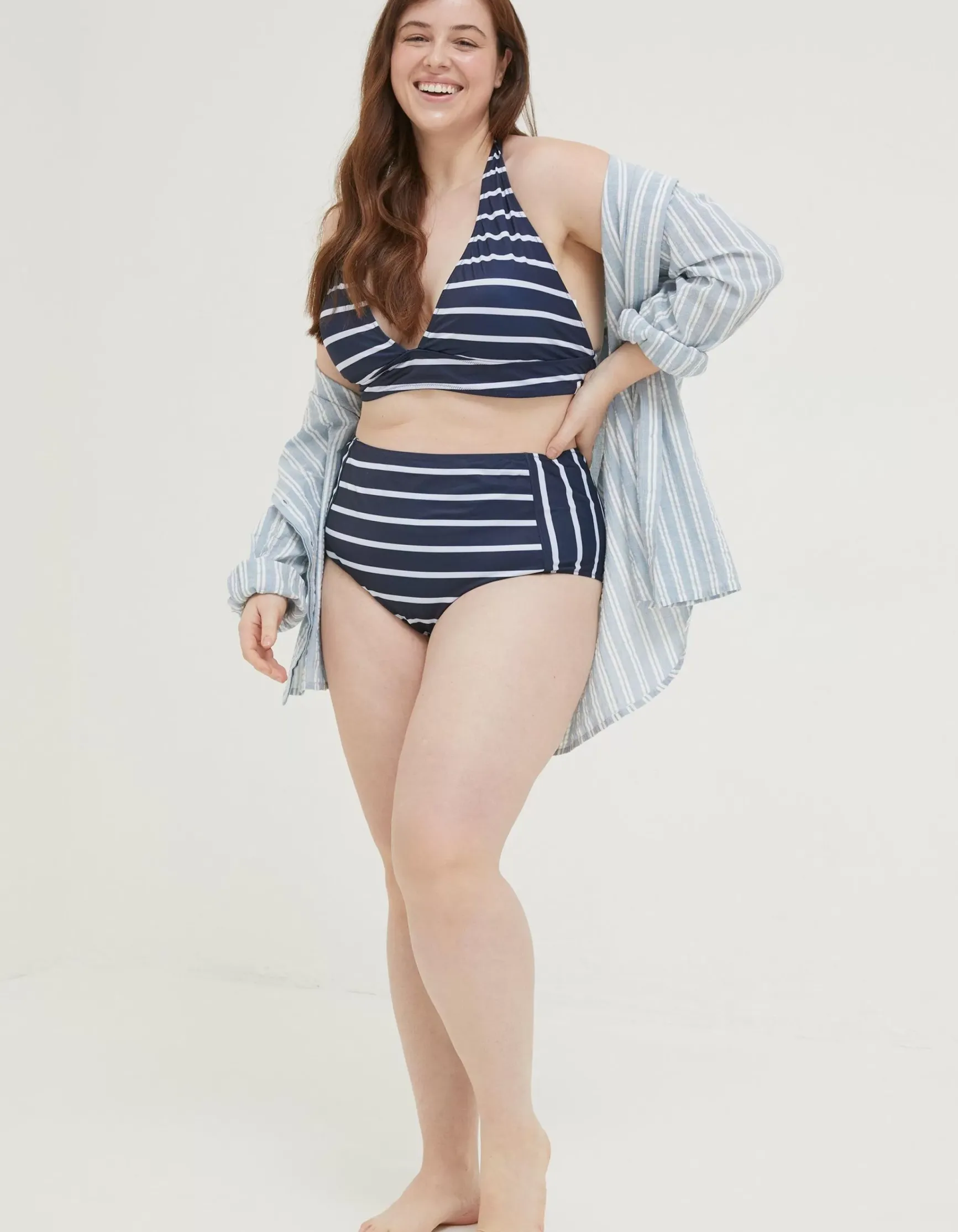 FatFace Breton High Waisted Bikini Bottoms|Women Beachwear & Swimwear