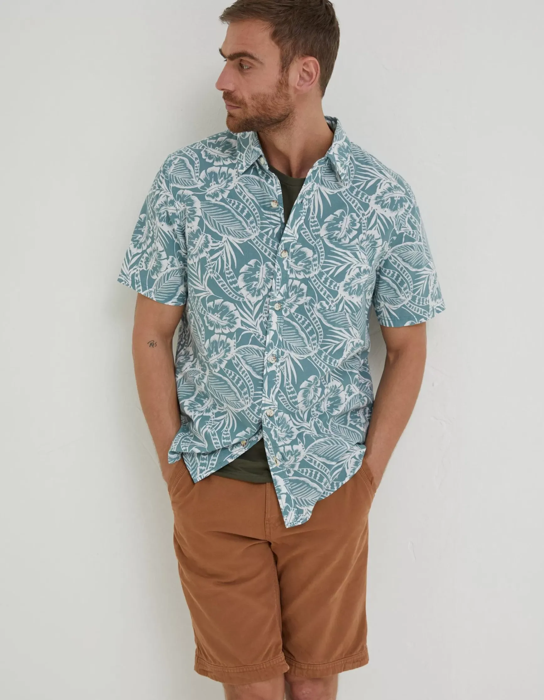 FatFace Bugle Palm Print Shirt|Men Shirts