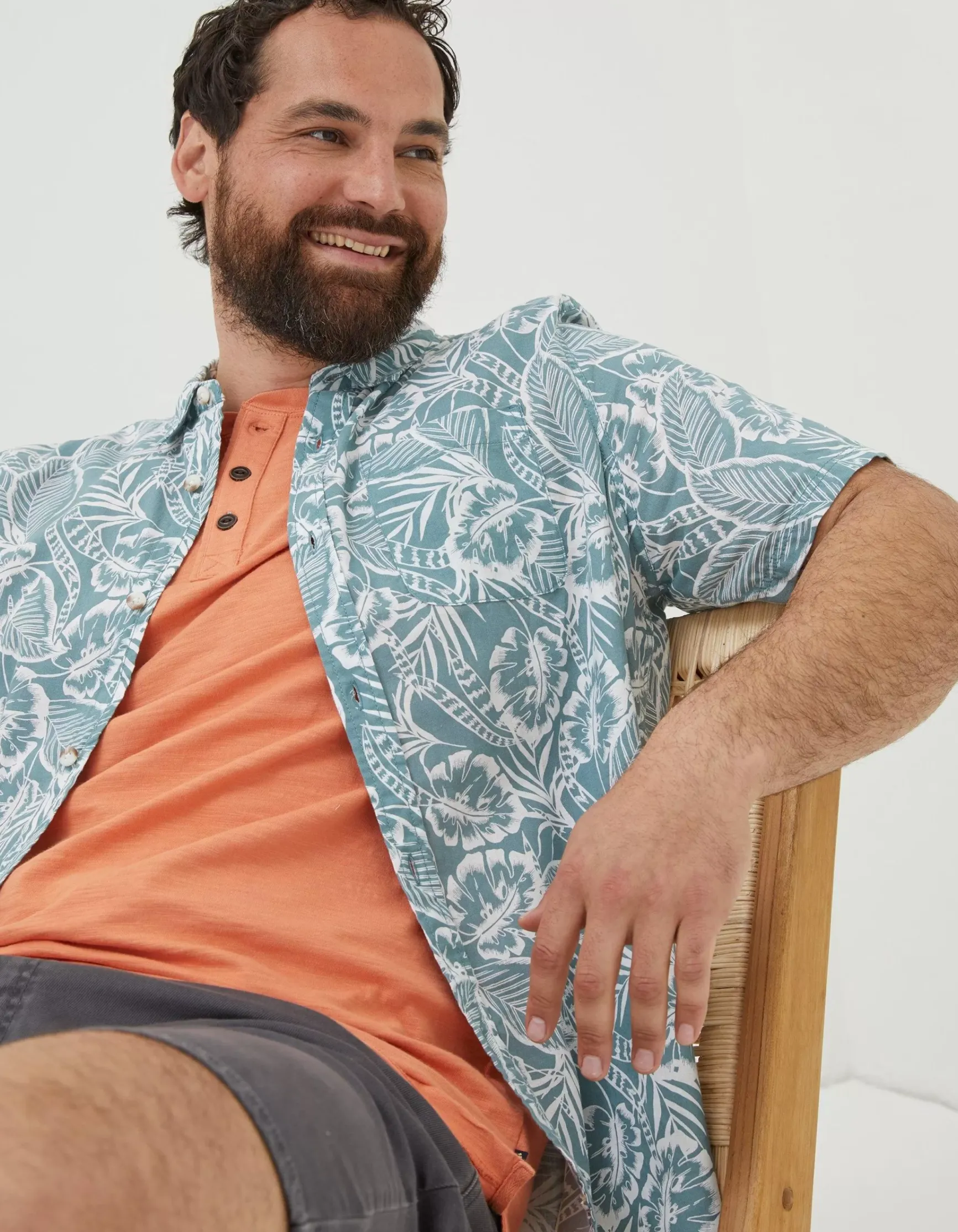 FatFace Bugle Palm Print Shirt|Men Shirts