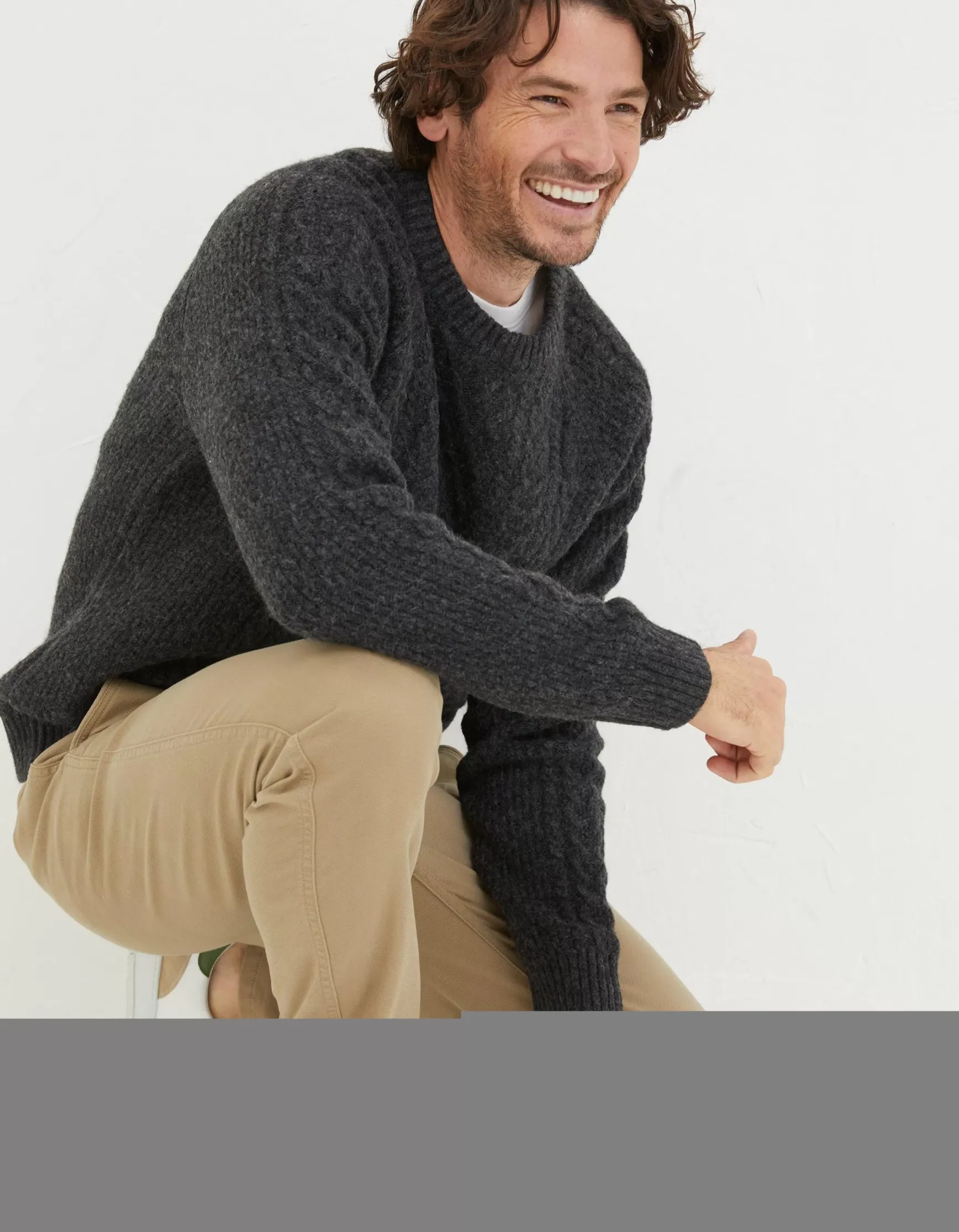 FatFace Calder Cable Crew Jumper|Men Knitwear