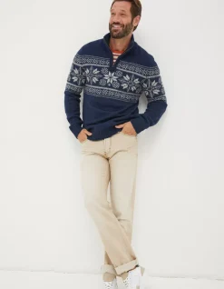FatFace Calder Fairisle Half Neck Jumper|Men View All