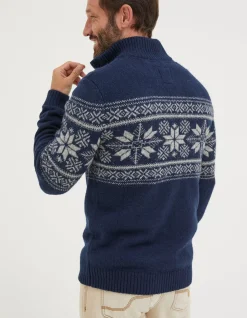 FatFace Calder Fairisle Half Neck Jumper|Men View All