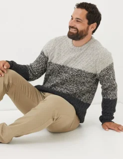 FatFace Calder Ombre Crew Neck Jumper|Men Knitwear