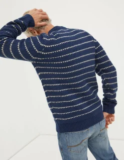 FatFace Calder Stripe Crew Jumper|Men Knitwear