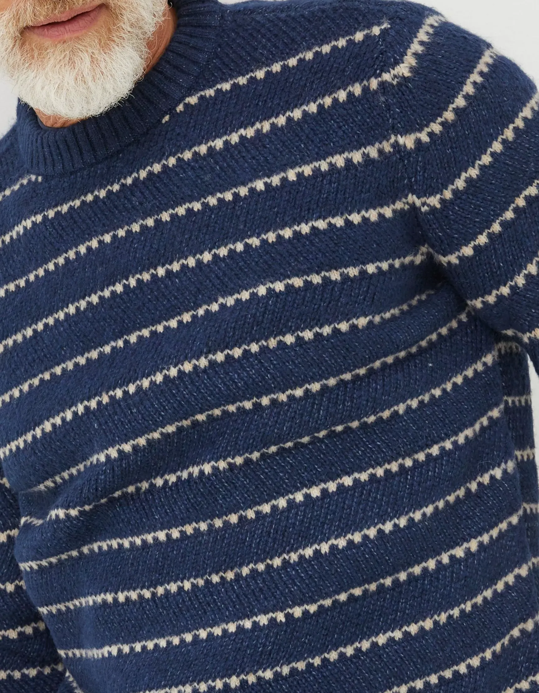 FatFace Calder Stripe Crew Jumper|Men Knitwear