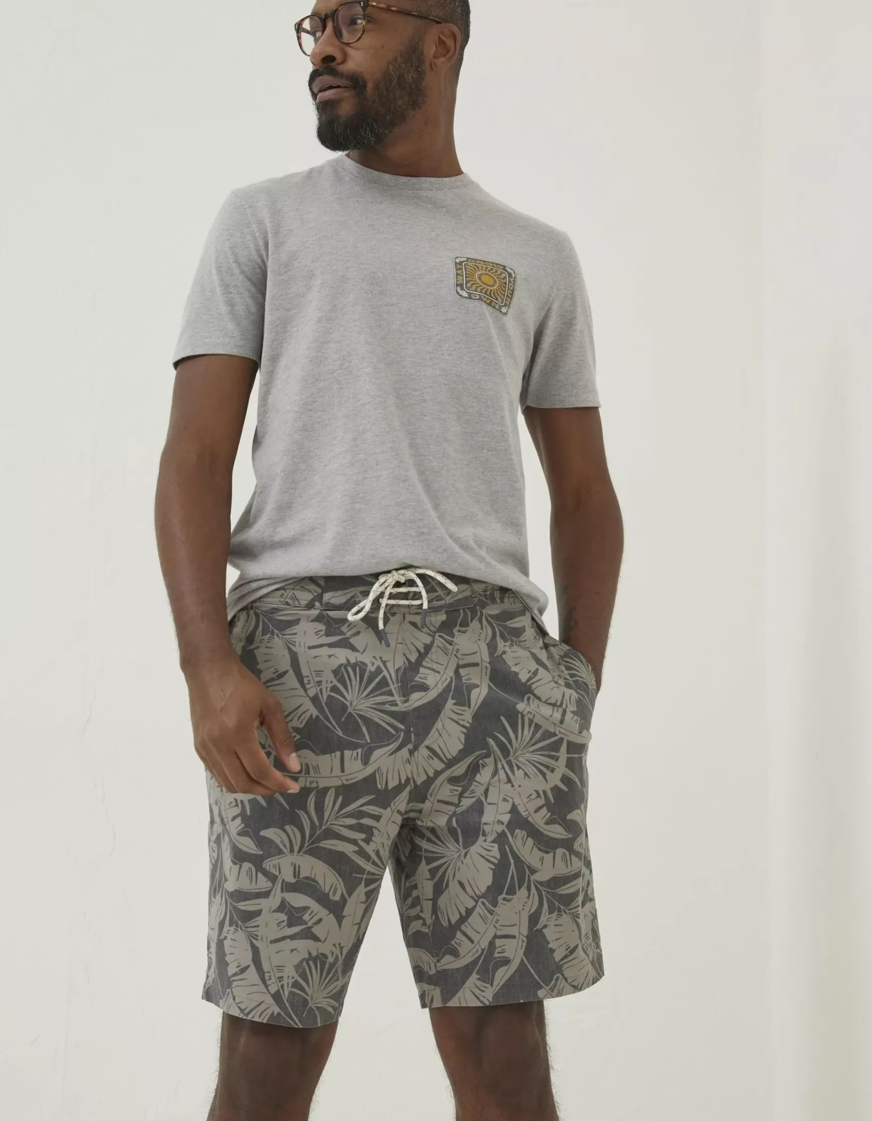 FatFace Camber Leaf Print Swim Shorts|Men Swimwear