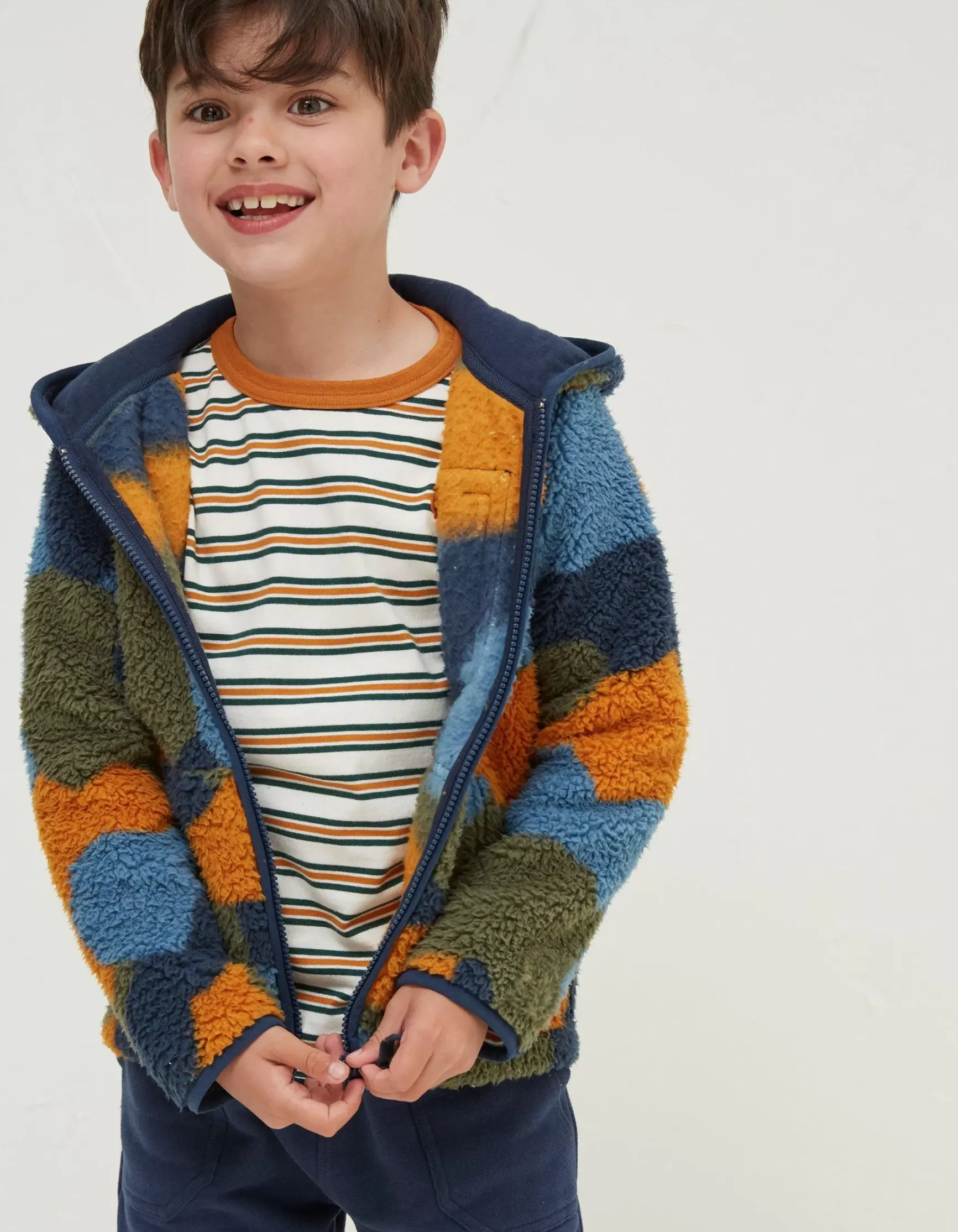 FatFace Camo Fleece Zip Up Hoodie|Boys View All