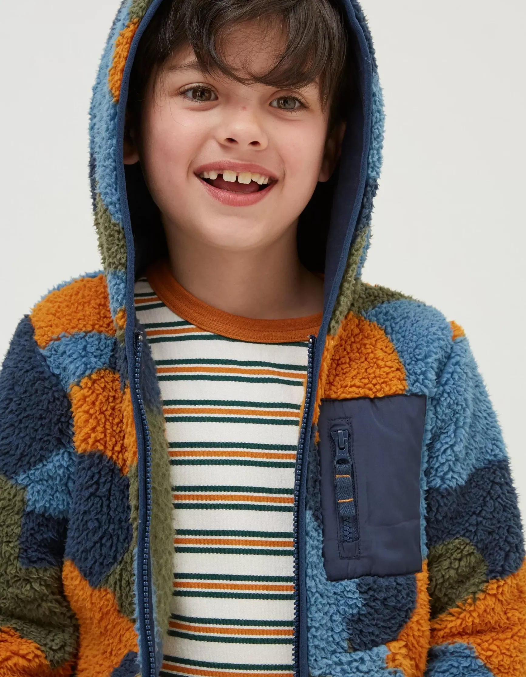 FatFace Camo Fleece Zip Up Hoodie|Boys View All
