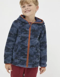 FatFace Camo Fleece Zip Up Hoodie|Boys View All