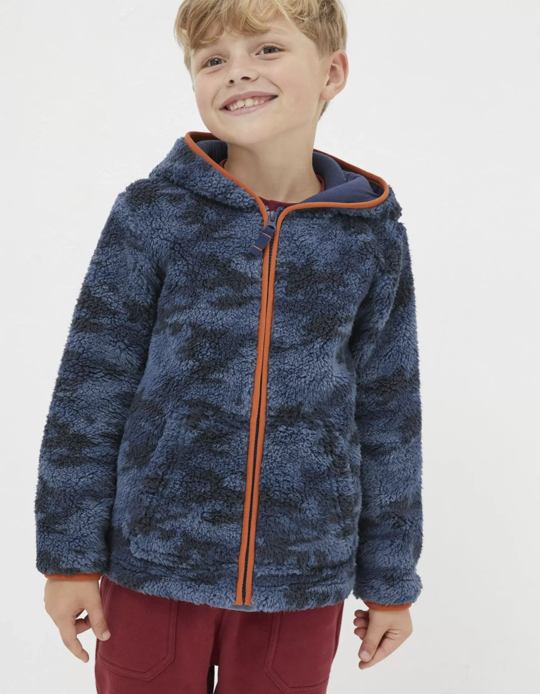 FatFace Camo Fleece Zip Up Hoodie|Boys View All