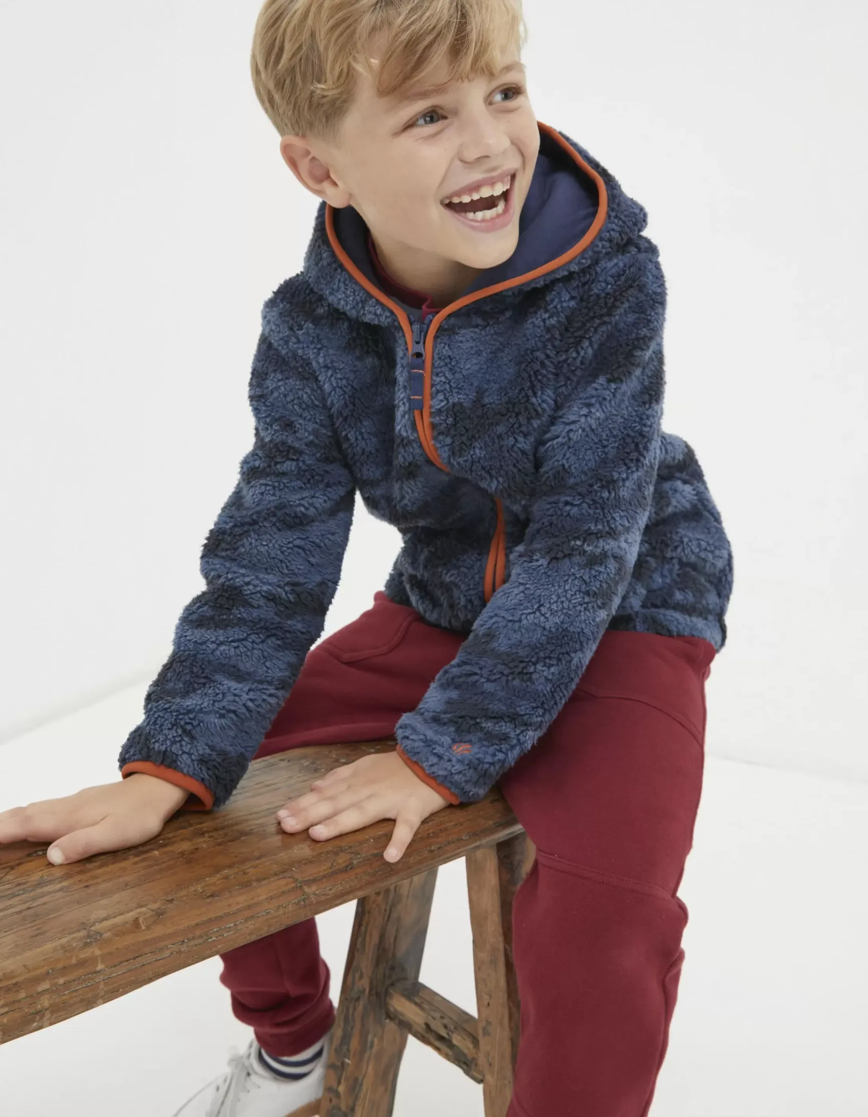 FatFace Camo Fleece Zip Up Hoodie|Boys View All