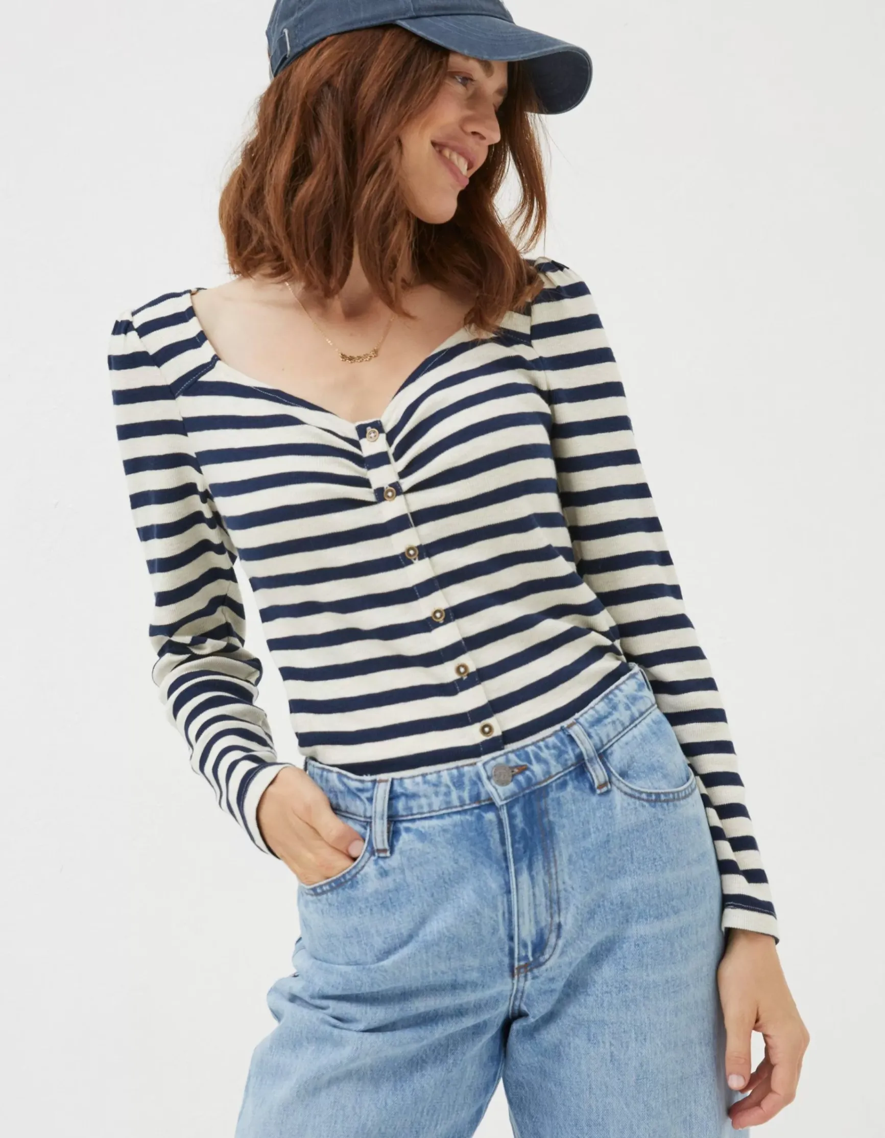 FatFace Carly Stripe Top|Women Tops & T-Shirts