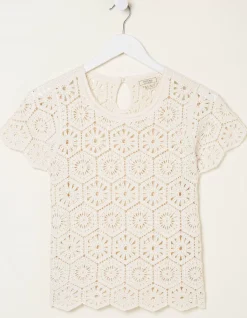 FatFace Carrie Crochet Top|Women Knitwear