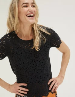 FatFace Carrie Crochet Top|Women Knitwear