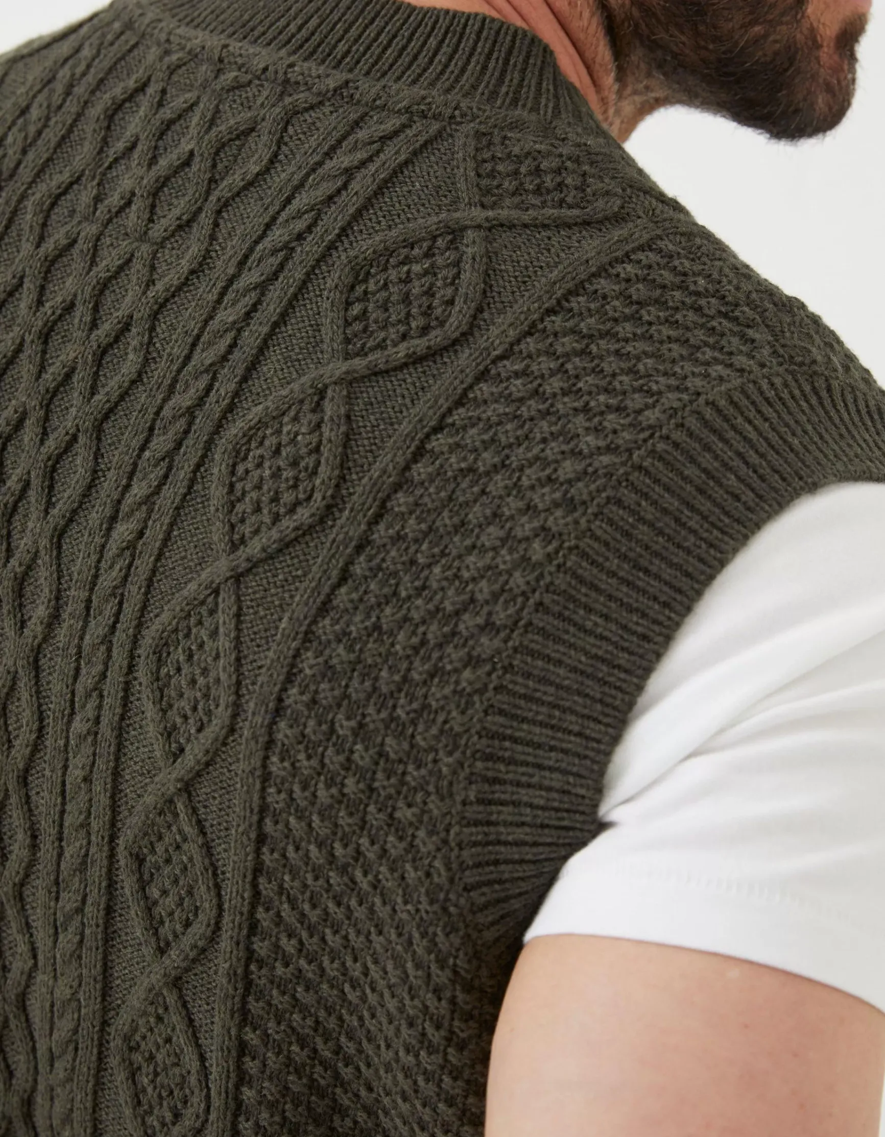 FatFace Carter Cable Knitted Tank|Men Knitwear