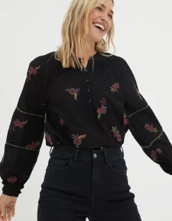 FatFace Chessie Embroidered Blouse|Women Shirts & Blouses