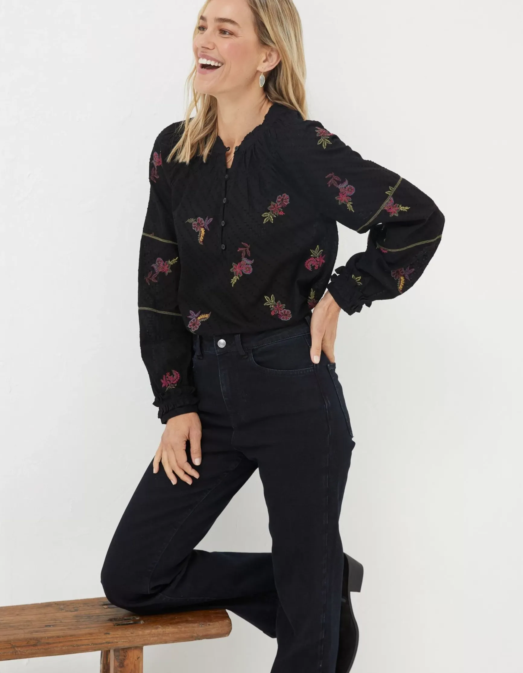 FatFace Chessie Embroidered Blouse|Women Shirts & Blouses
